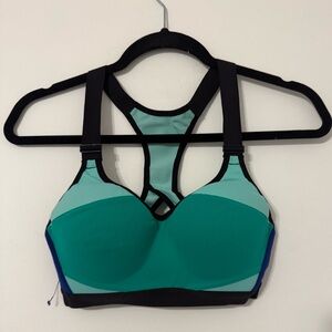 Victoria's Secret VSX Incredible Sports Bra Max Support Small Green Black Blue